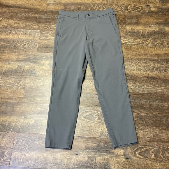 Lululemon Commission Pants Mens 32 x 29 Green Slim Fit Trouser Warpstreme M5439S - Picture 1 of 10